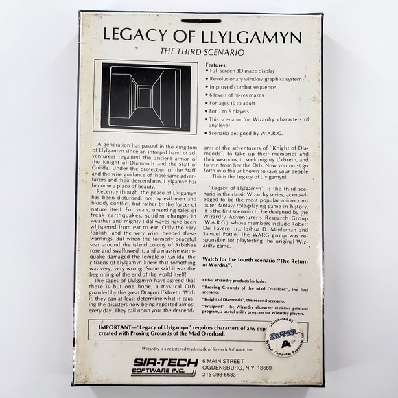 Wizardry: Legacy of Llylgamyn - The Third Scenario Apple II 1983 New Sealed READ - Picture 3 of 12